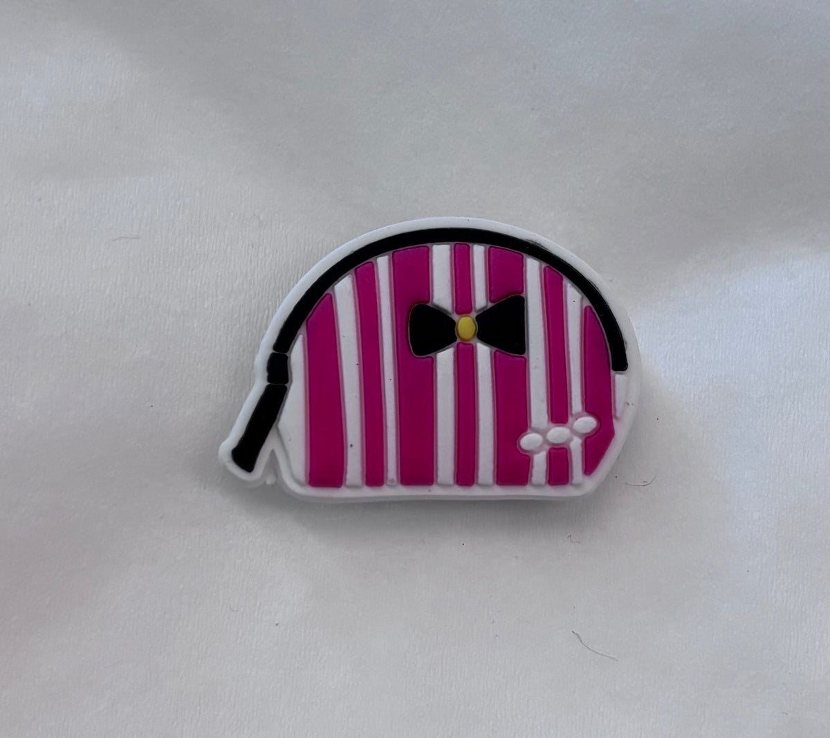 Striped makeup bag