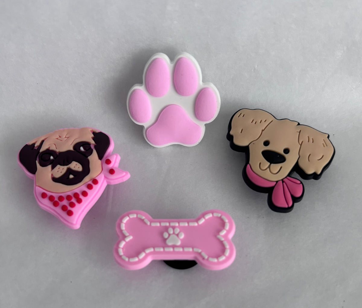 Pink Dog set shoe charms (1)