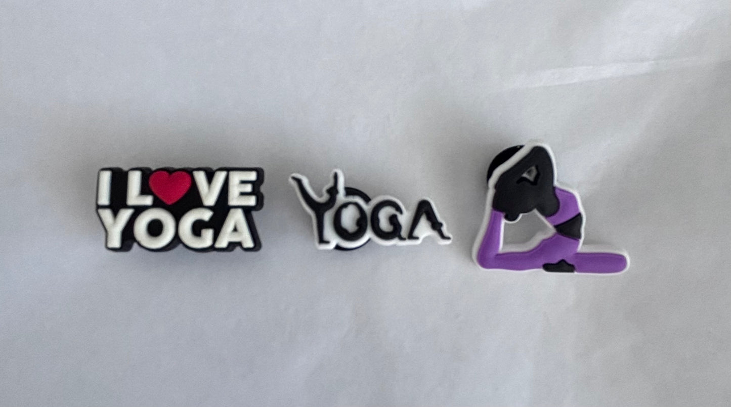 Yoga set of 3 shoe charms
