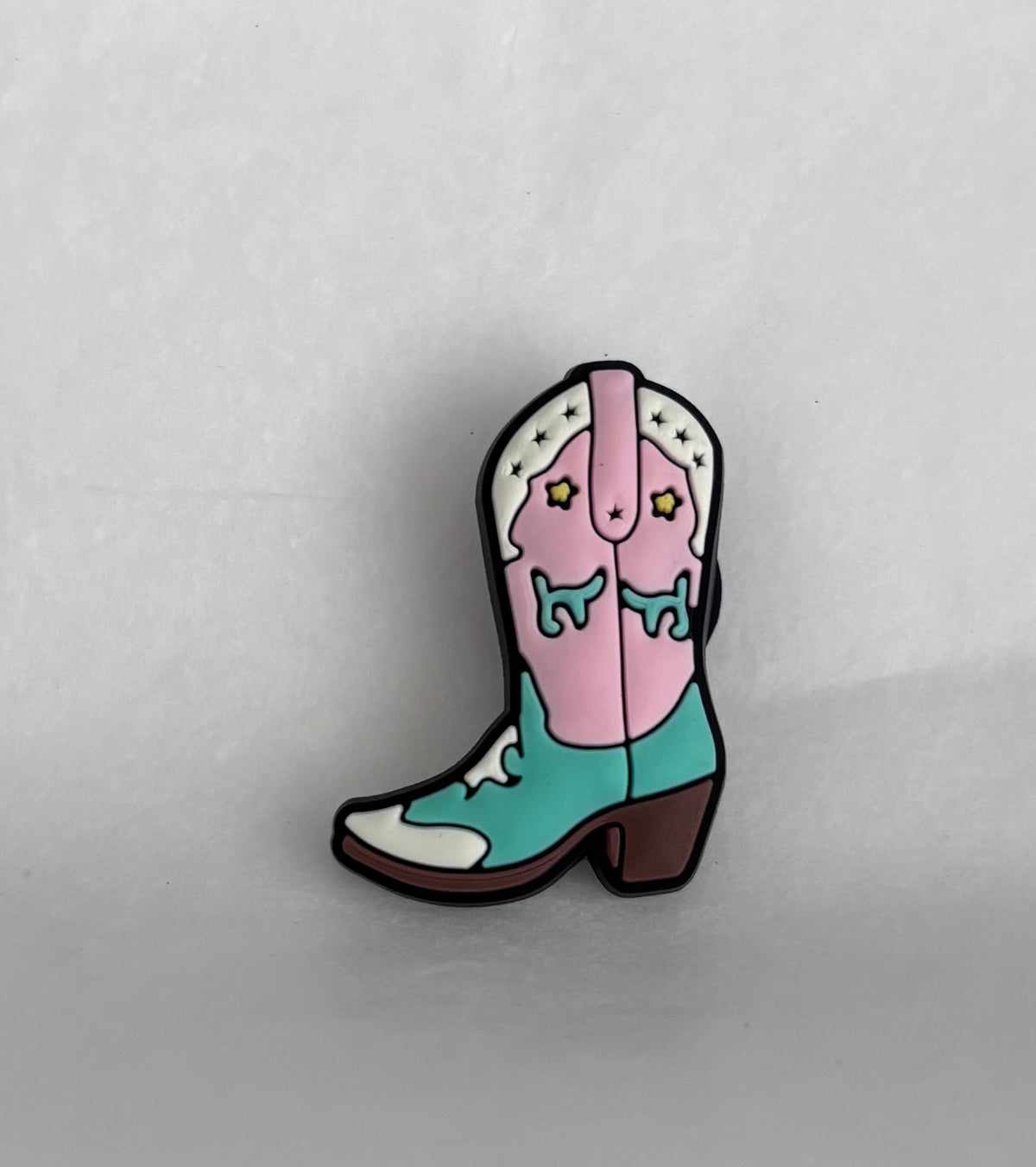 Pink/green cowboy boots shoe charm
