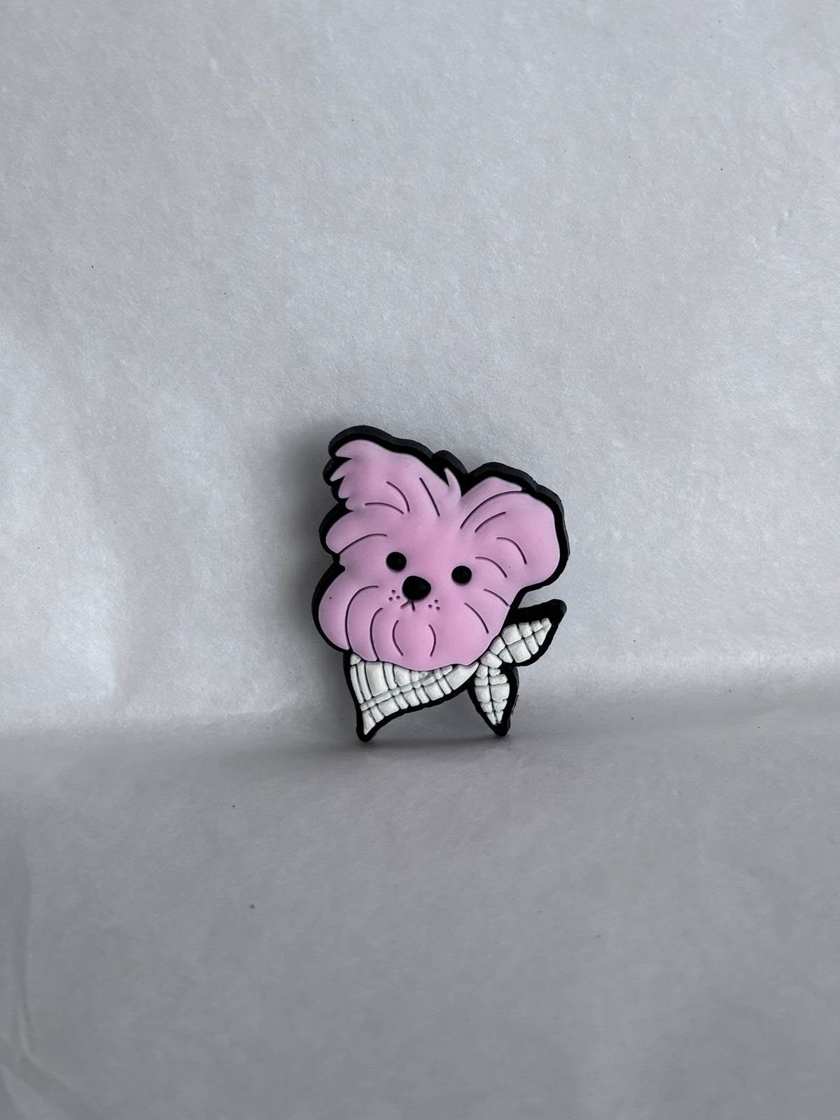 Pink Yorkie dog shoe charm