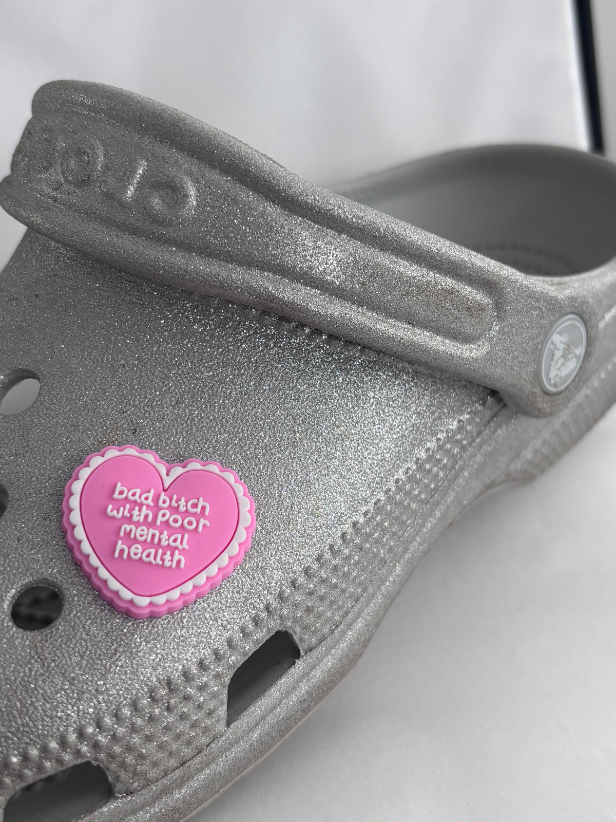 Heart ‘ Bad bitch with poor mental health’ charm