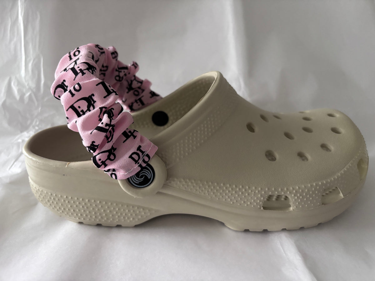 Designer inspired shoe strap covers (pink/blk D)