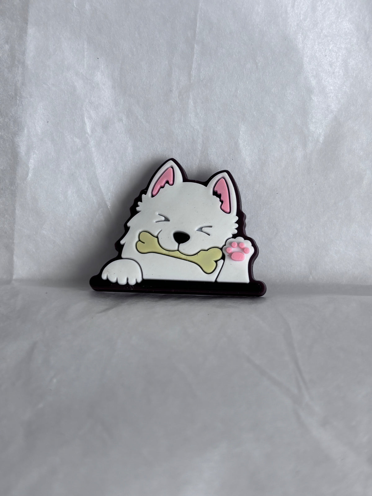 Maltese dog shoe charm