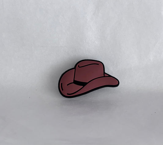Brown cowboy hat shoe charm