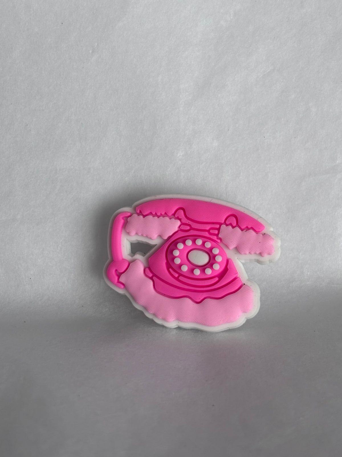 Pink telephone shoe charm