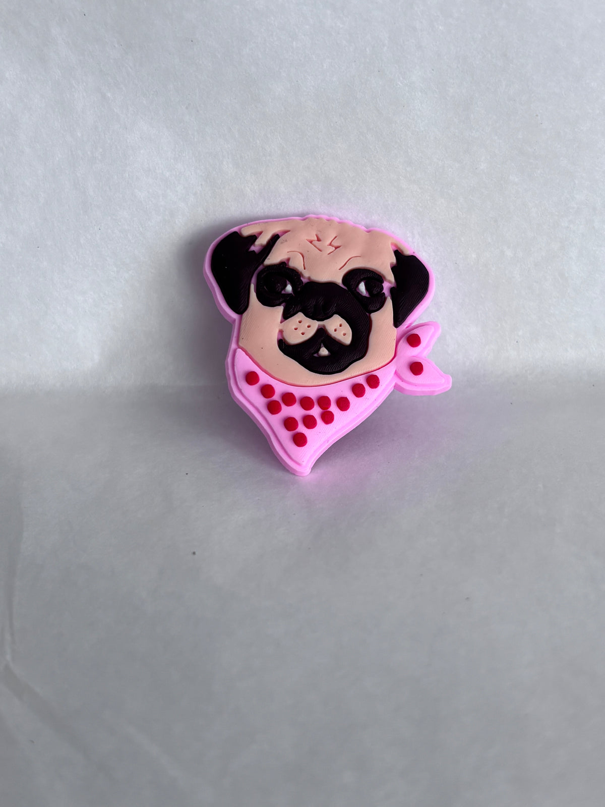 Pug with a bandana dog shoe charm
