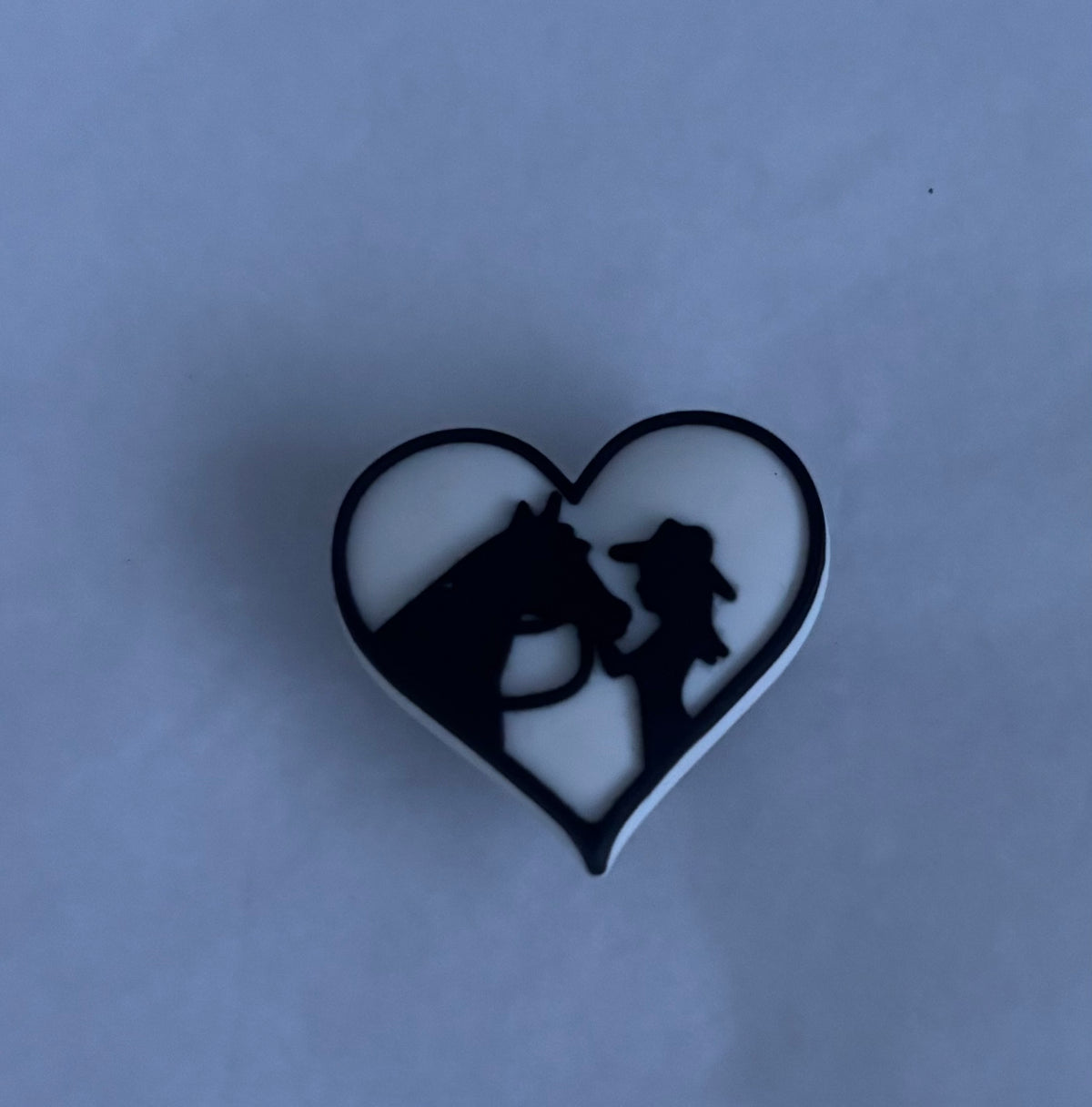 Heart horse/girl shoe charm