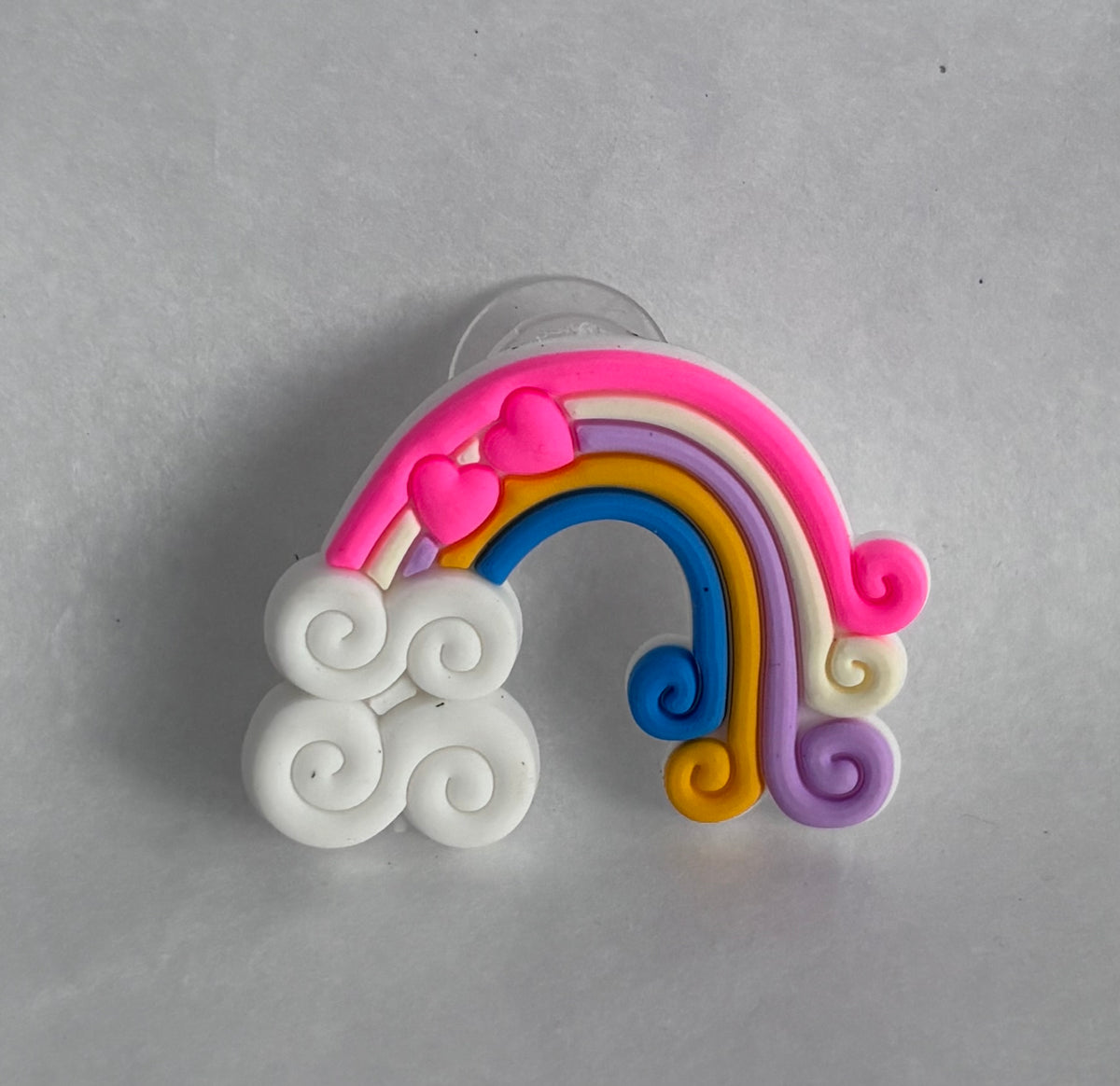 Curly rainbow shoe charm