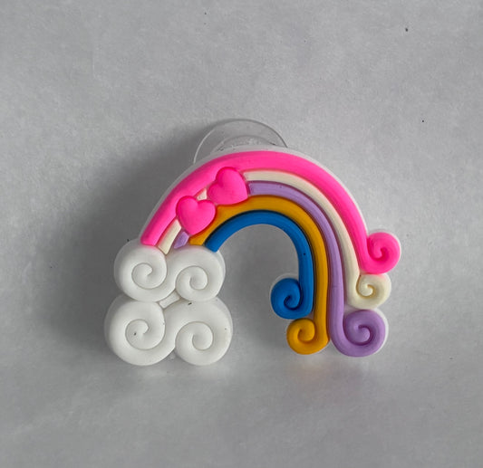 Curly rainbow shoe charm