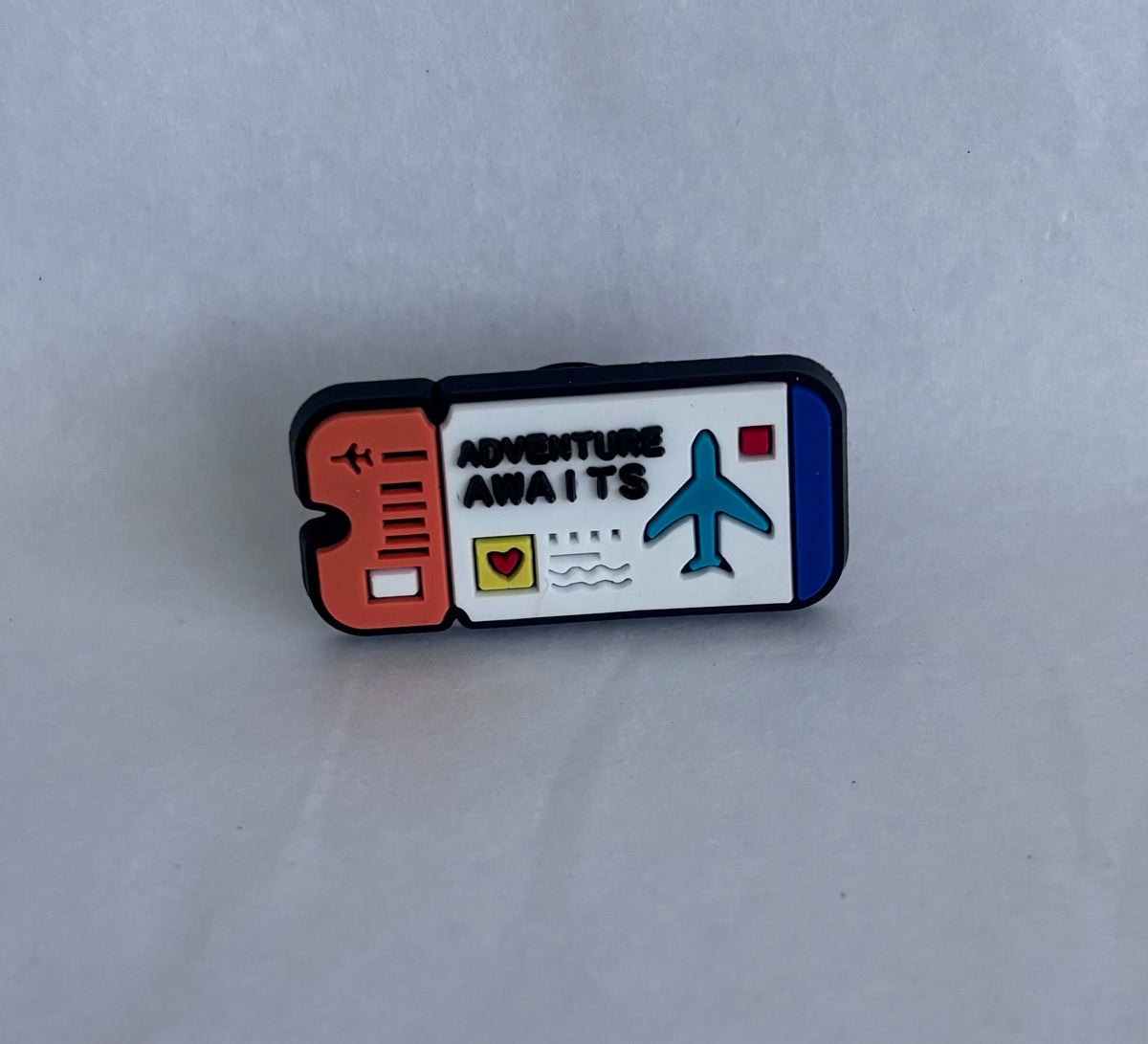 Plane ticket shoe charm