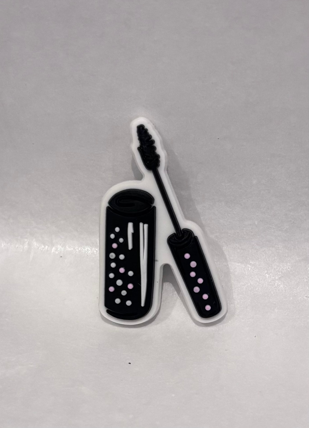 Mascara wand shoe charm