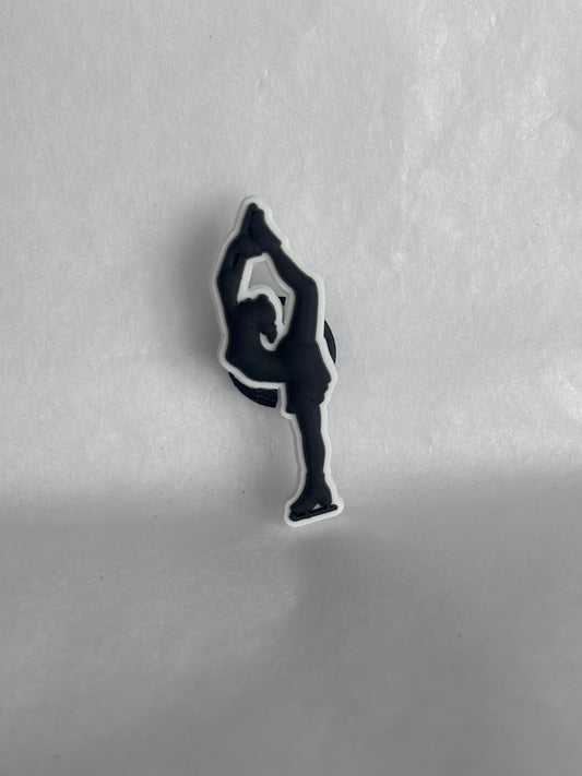 Ice skating figure shoe charm