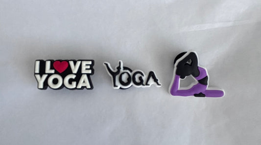 Yoga set of 3 shoe charms