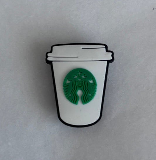 Starbucks green/white cup shoe charm