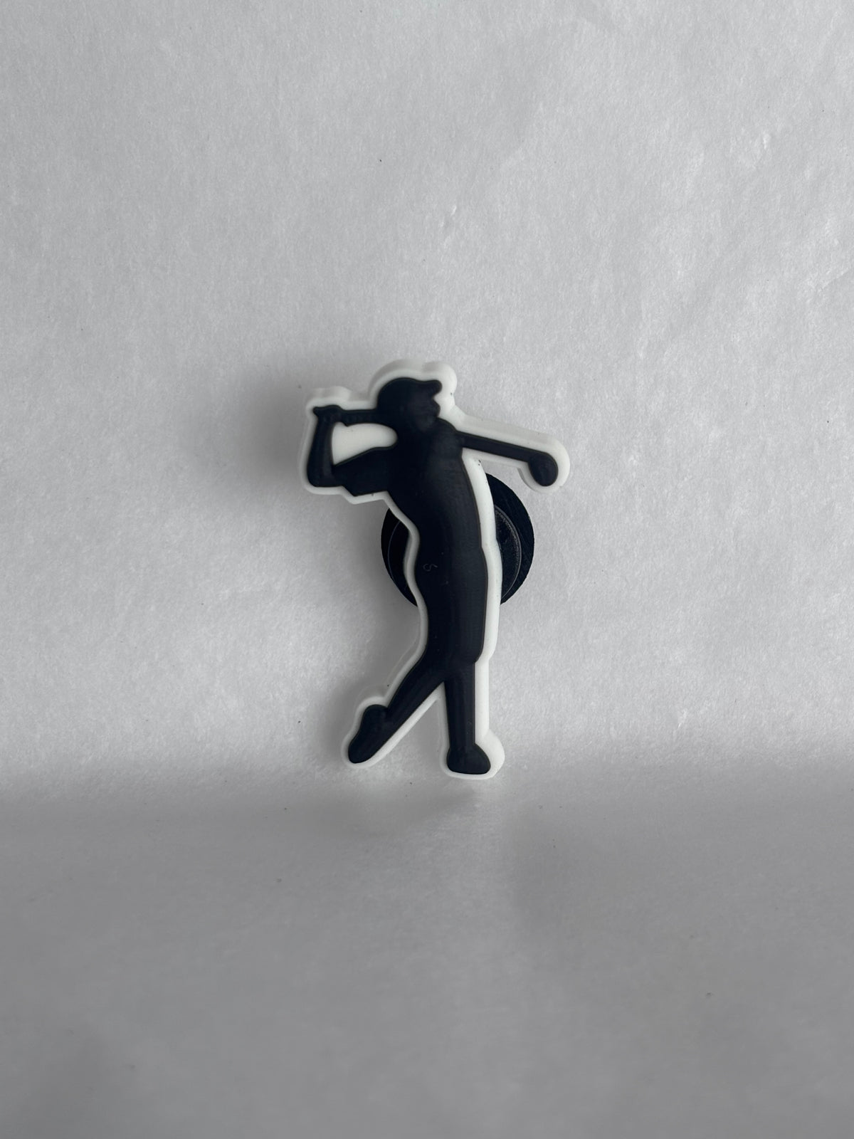 Golfing figure shoe charm