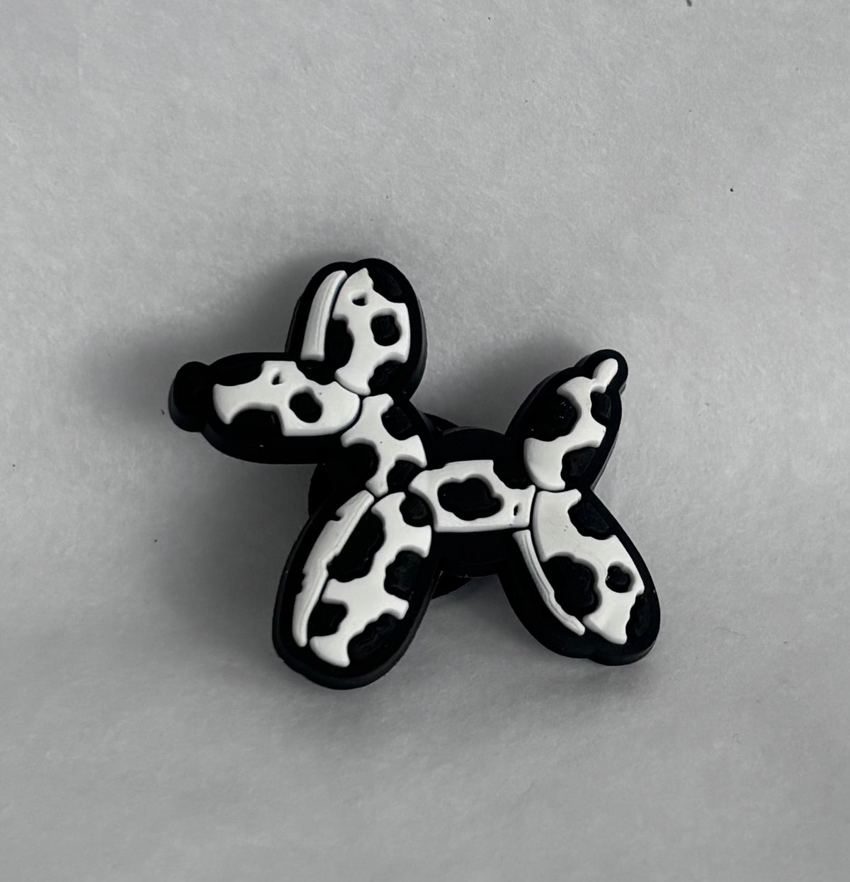 Cow print balloon dog shoe charm