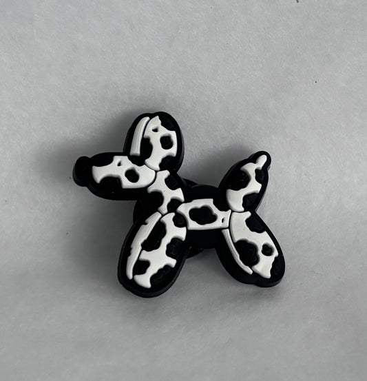 Cow print balloon dog shoe charm