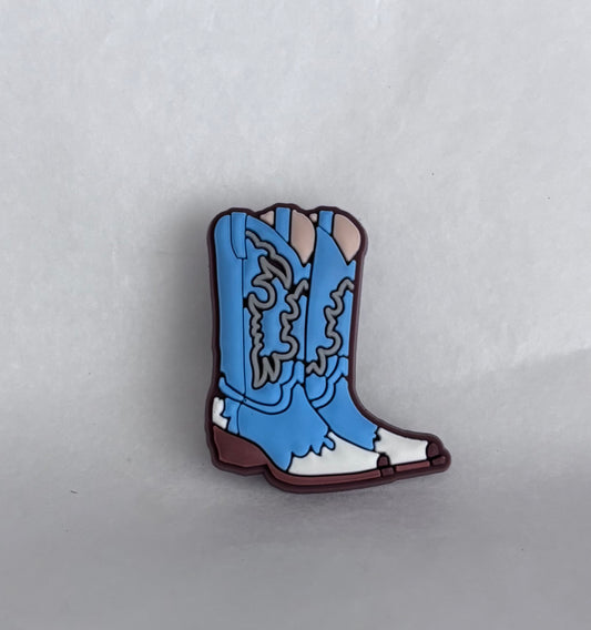 Blue cowboy boots shoe charm