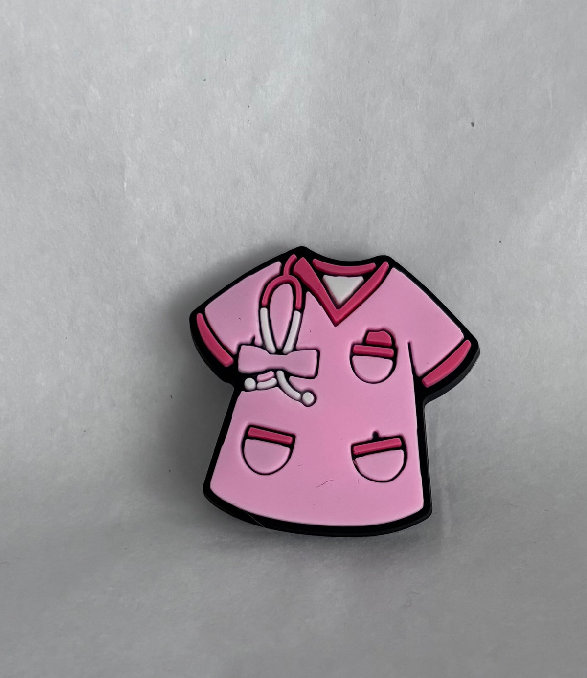 Nurses pink uniform shoe charm