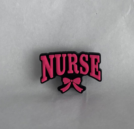 Nurse Pink Bow shoe charm
