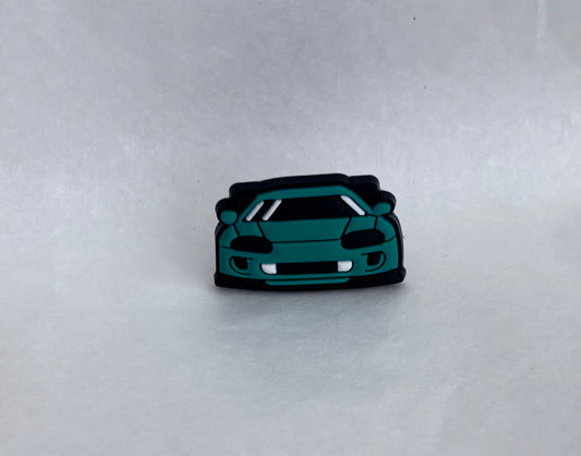 Green car shoe charm