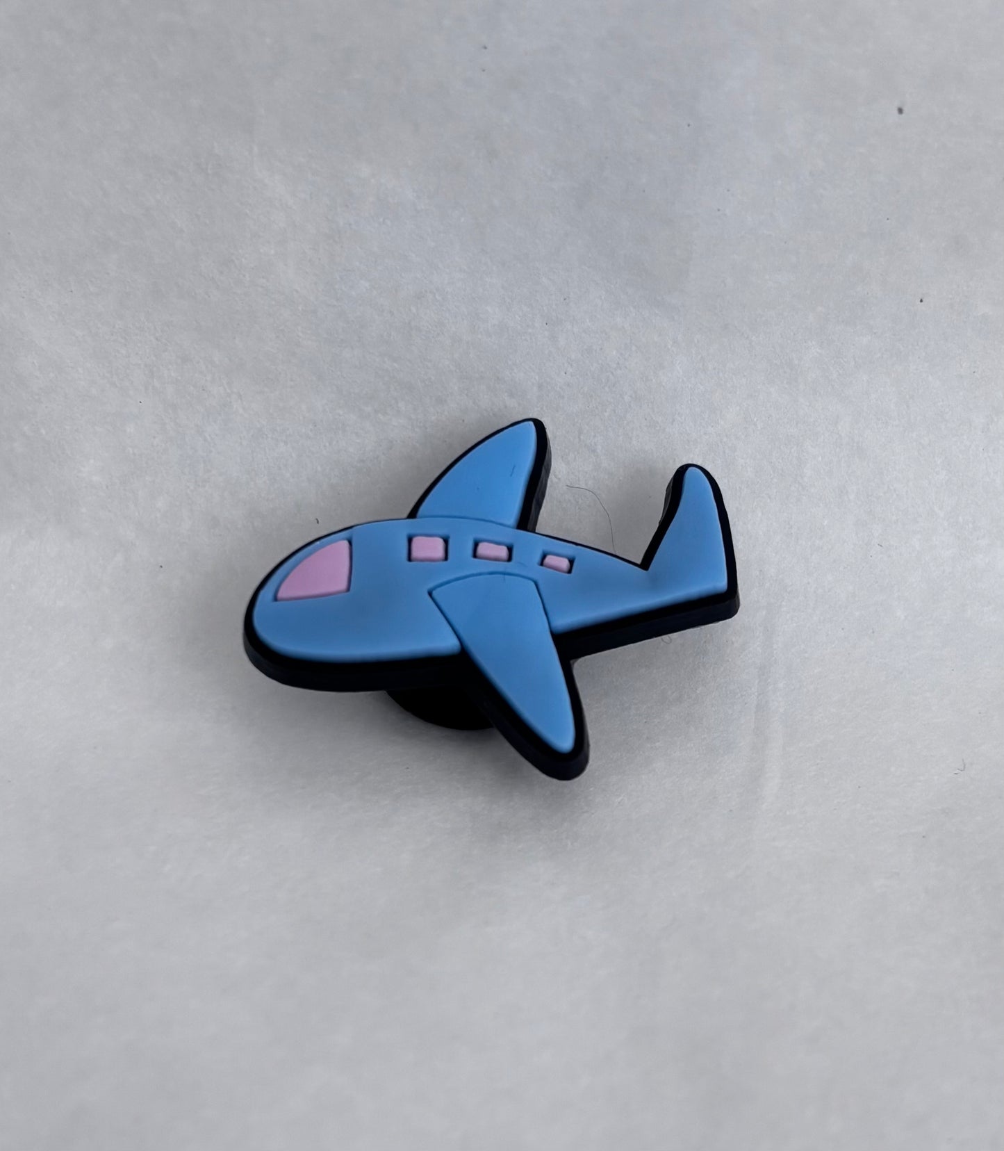 Blue aeroplane shoe charm
