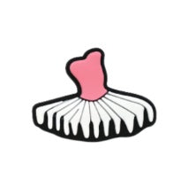 Strapless white skirt tutu shoe charm