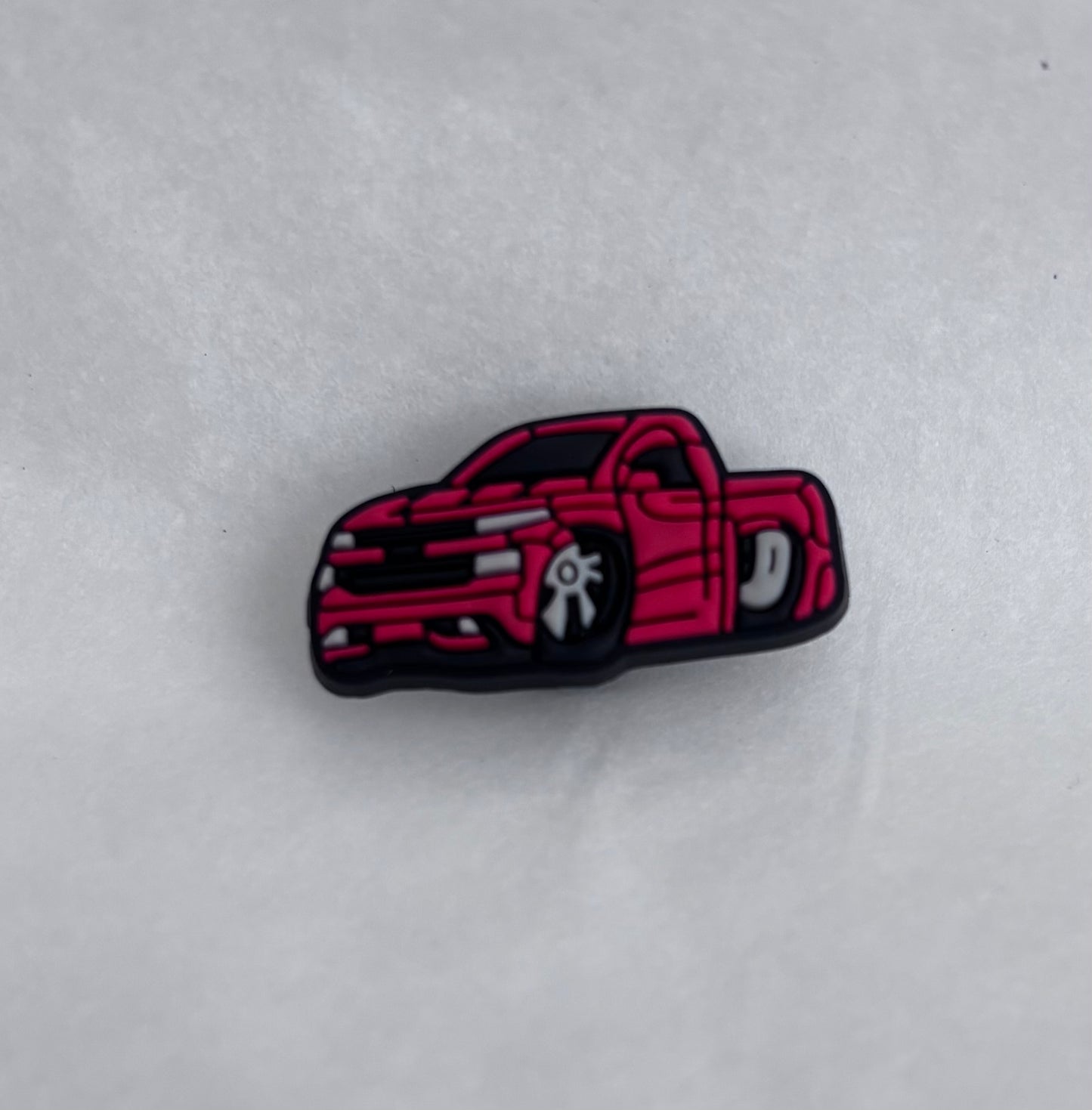 Red pick-up truck shoe charm