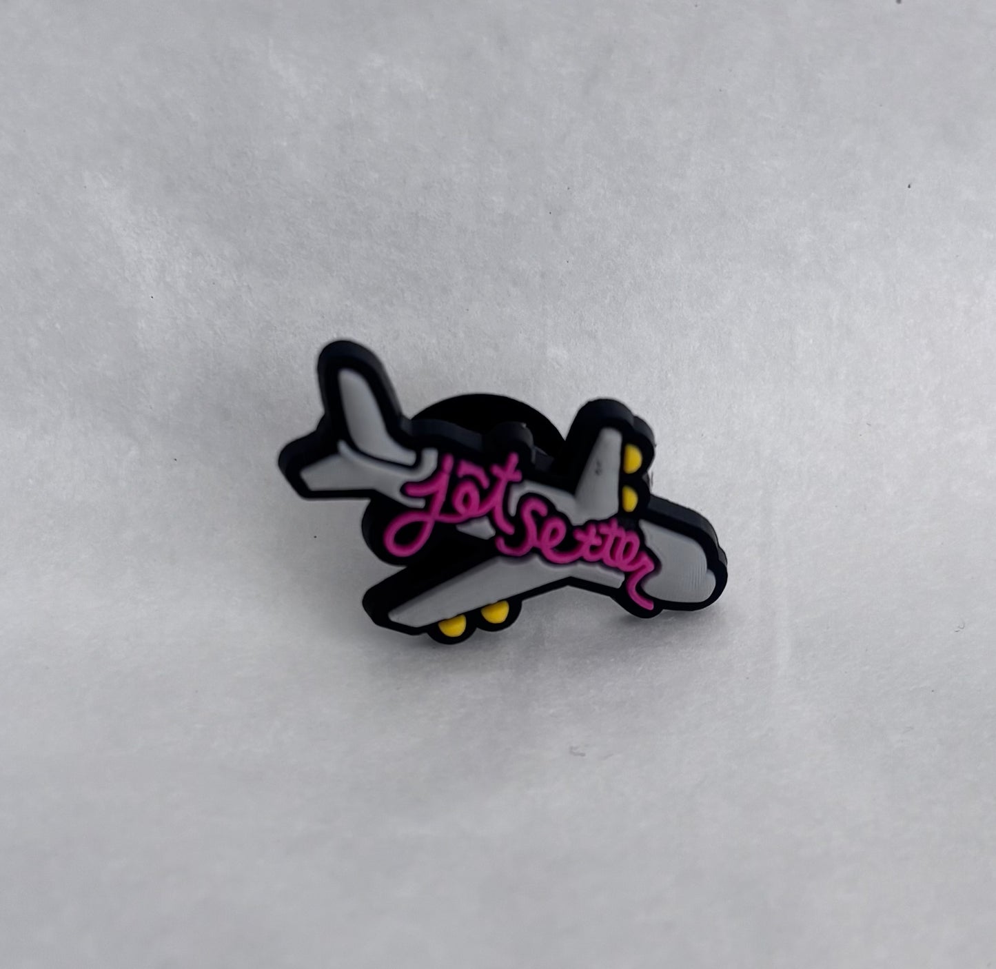 Jet setter plane shoe charm