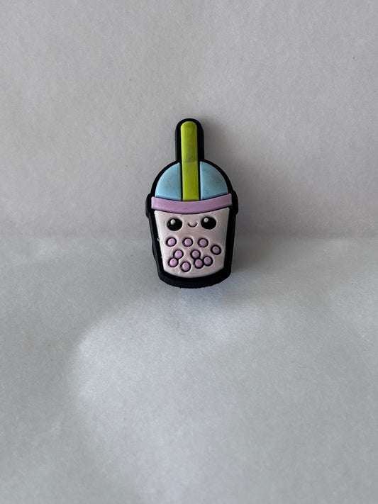 Bubble tea charm (pink bubbles)