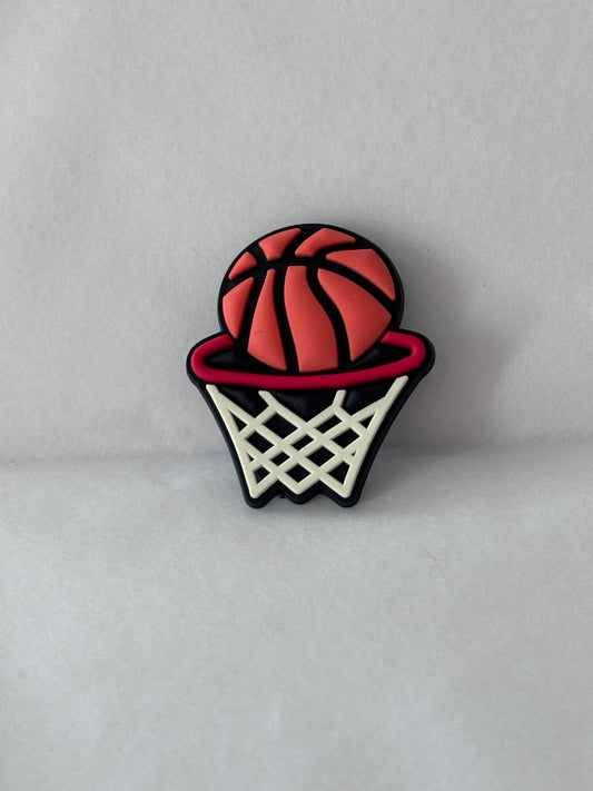 Basketball and net charm