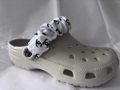Designer inspired shoe strap cover (white CC)