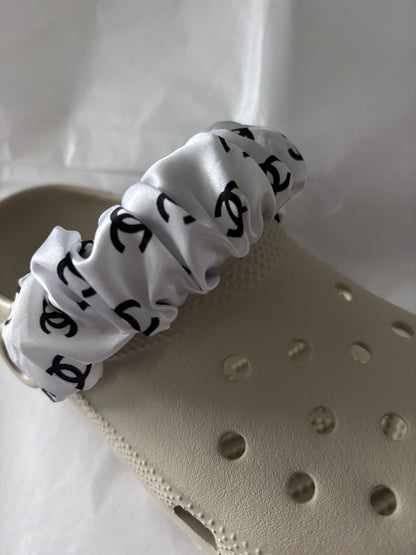 Designer inspired shoe strap cover (white CC)