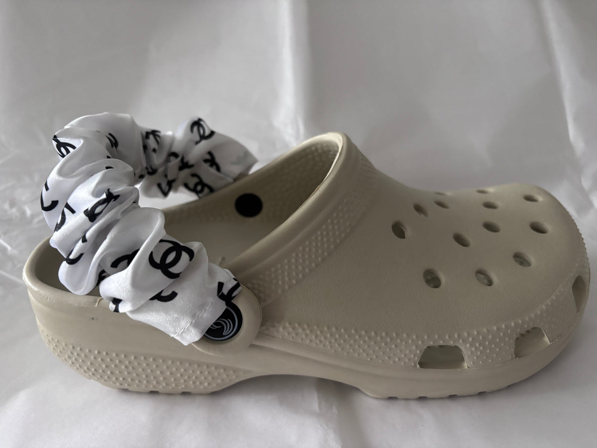 Designer inspired shoe strap cover (white CC)