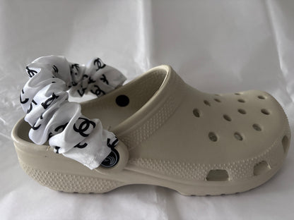 Designer inspired shoe strap cover (white CC)