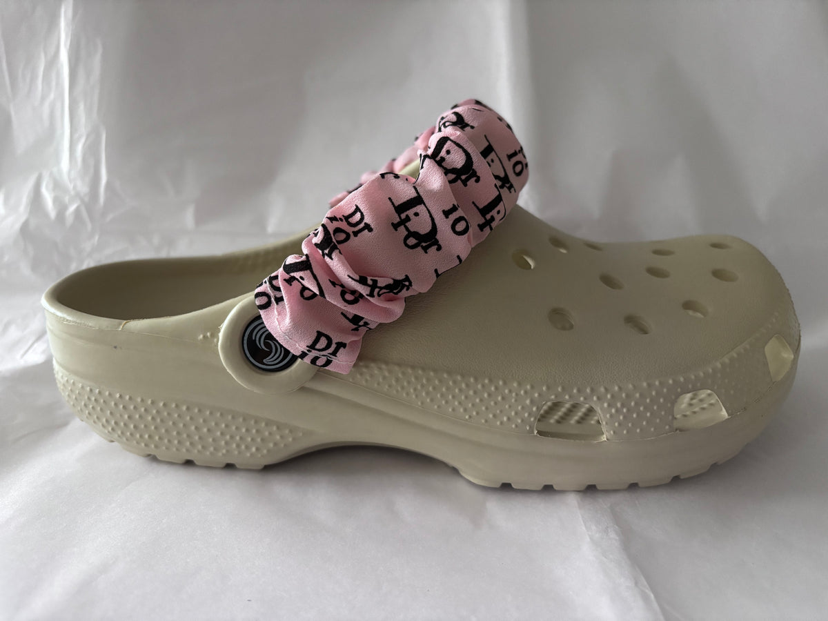 Designer inspired shoe strap covers (pink/blk D)