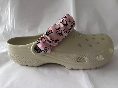 Designer inspired shoe strap covers (pink/blk D)