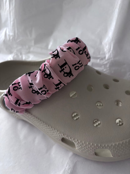 Designer inspired shoe strap covers (pink/blk D)