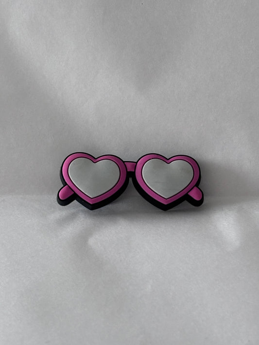 Pink sunglasses shoe charm